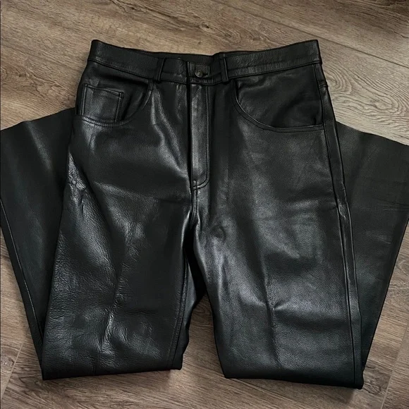 Men's Black Leather Pants